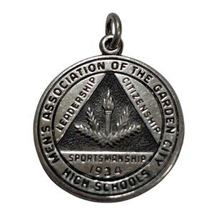Vtg Mens Association Garden City High School 1969 Sterling Silver Pendant 4.07g